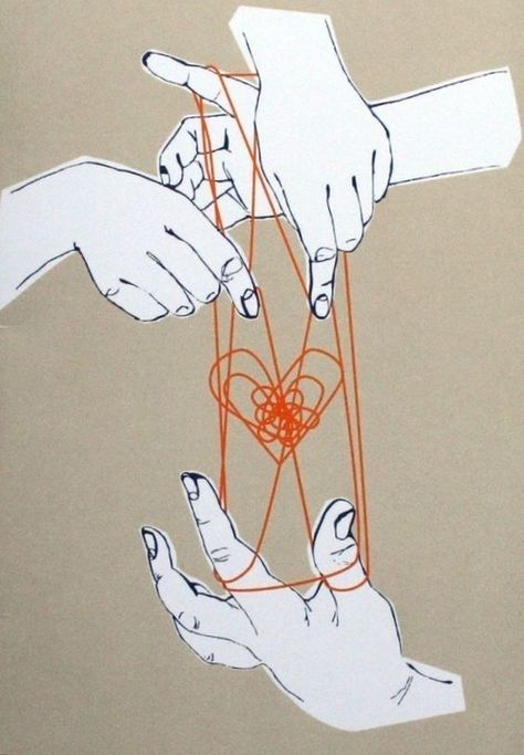 Cat's Cradle by badbooks Wooden Cradle, Red String Of Fate, Cats Cradle, Heart Illustration, Animal Bones, Ethereal Art, Book Inspiration, Wire Art, 로고 디자인