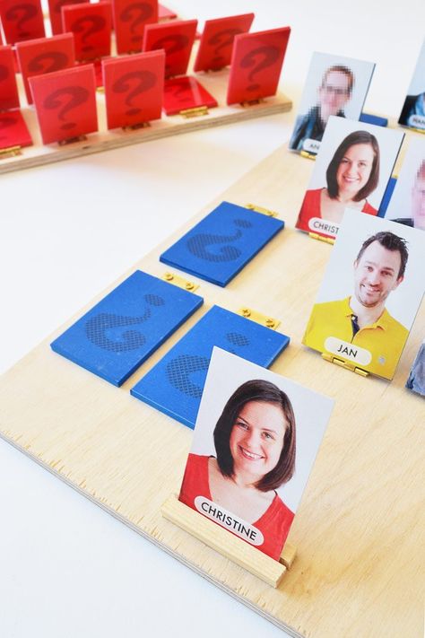 Diy Guess Who Game, Diy Guess Who, Guess Who Game, Free Printable Cleaning, Make Your Own Game, Log Store, Plywood Flooring, Diy Dining, Cadeau Diy