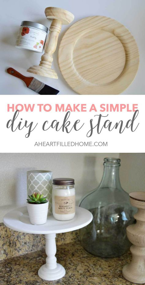 How to make a simple and easy DIY cake stand! Perfect for entertaining and decorating your home! Diy Cake Stand, Beautiful Cake Stands, Cute Dorm Rooms, Diy Holz, Cake Stands, Decor Guide, Diy Cake, Easy Home Decor, Décor Diy