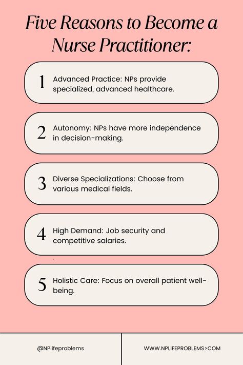 👩‍⚕️ Discover the WHY behind becoming a Nurse Practitioner! 👨‍⚕️ Whether you seek advanced practice, autonomy, diverse specializations, job security, or holistic patient care, the journey is incredibly rewarding. 💪 And for more insights, don't forget to check out our NP blog! 📚💉 #NursePractitioner #HealthcareCareers #AdvancedPractice #Autonomy #Specializations #JobSecurity #NPJourney #NursePractitionerLife #HealthcareProfessionals #Nursing #NursingBlog #NPBlog #HealthcareGoals #CareerPath Orthopedic Nurse Practitioner, Aesthetic Nurse Practitioner, Medical Life, Career Plan, Healthcare Careers, Family Nurse Practitioner, Medical Technician, 2025 Goals, Becoming A Nurse