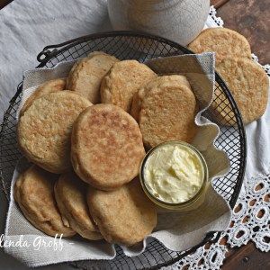 Sourdough English Muffins THM-E | Around the Family Table – Food. Fun. Fellowship Thm Bread, Around The Family Table, Sourdough English Muffins, Thm Breakfast, Trim Healthy Recipes, Trim Healthy Momma, Whole Grain Flour, Trim Healthy Mama Recipes, Sourdough Starter Recipe