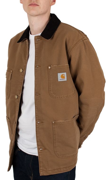 Carhartt - OG Chore Coat In Hamilton Brown Aged - MEDIUM Carhartt Chore Coat, Corduroy Top, Striped Blankets, Chore Coat, Heritage Brands