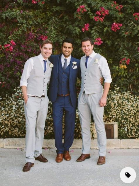 Blue Groomsmen Attire, Blue Suit Groom, Gray Groomsmen, Navy Groomsmen Suits, Groom Blue Suit, Gray Groomsmen Suits, Suit Groomsmen, Blue Groomsmen, Navy Groom