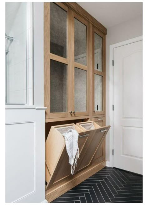 Modern Farmhouse Mudroom Laundry, Primary Vanity, Closet Bathroom Combo, Primary Bathroom Vanity, Beautiful Bathroom Designs, Built In Cabinet, Laundry Room Inspiration, Primary Suite, Laundry Room Remodel