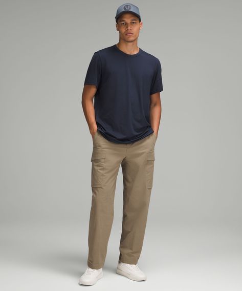 When Tech And Comfort Collide. This Wardrobe Staple Blends Cottony-Soft Fabric With Our Abrasion-Resistant Technology For A Classic Tee Thatll Last. Designed For Casual. Designed With Room In The Chest And At The Waist. More Wearing, Less Washing. This Garment Was Treated With Our No-Stink Zinc Technology To Inhibit The Growth Of Odour-Causing Bacteria On The Fabric. | lululemon Fundamental T-Shirt 5 Pack Lululemon Mens Outfits, Casual Mens Style, Mens Comfy Outfits, Men Minimalist Fashion, Lulu Outfits, Cozy Clothes, Outfits Hombre, Men Clothes, Mens Clothes