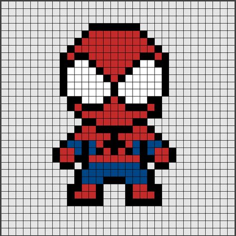 easy pixel art Preview – Pattern Description Color Harmonies: complementary, analogous, triadic color schemes ! – Source – The post easy pixel art – Patrones de Hama Beads de Spiderman [pixel art] appeared first on CoDesign Magazine | Daily-updated Magazine celebrating creative talent from around the world. Spiderman Beads Pattern, Pyssla Ideas Spiderman, Pixel Art Characters Easy, Spiderman Grid Pattern, Pixel Art Pattern Spiderman, Spiderman Grid, Pixel Art Cartoon Characters, Easy Pixel Art Disney, Patrones Hama Beads Ideas