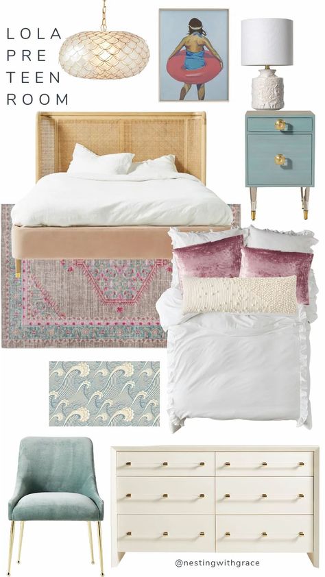 I put together bedroom design boards for Finn (our 4 year old), Lola (our 10 year old) and Ella (our 13 year old). The girls helped me create their design boards. Just because I put an item on my design board doesn’t mean I am going to necessarily buy that exact thing. They are my inspiration. So if you are on a budget you could put everything together, then slowly purchase things or look for similar items at second hand stores or online! Room Mood Board, Nesting With Grace, Big Girl Bedrooms, Toddler Boys Room, Kids Bedroom Designs, Design Boards, Creative Bedroom, Kids Bedrooms, Girl Bedroom Decor