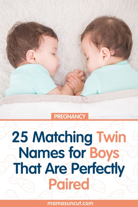 25 Baby Names for Twin Boys That Perfectly Fit Together Are you looking for baby names for boys that will work for a pair of twins? Check out these pairings for fresh ideas. Twin Baby Names, Twin Boy Names, Pregnant With Boy, Twin Names, Twin Baby Boys, Names For Boys