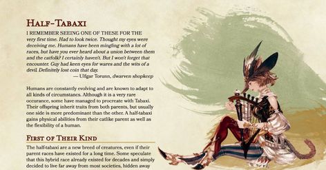 Half Tabaxi, 5e Races, Dnd Homebrew, Home Brewery, Dnd Races, D D Character Ideas, Dnd 5e Homebrew, Dnd Stuff, Dungeons And Dragons Homebrew