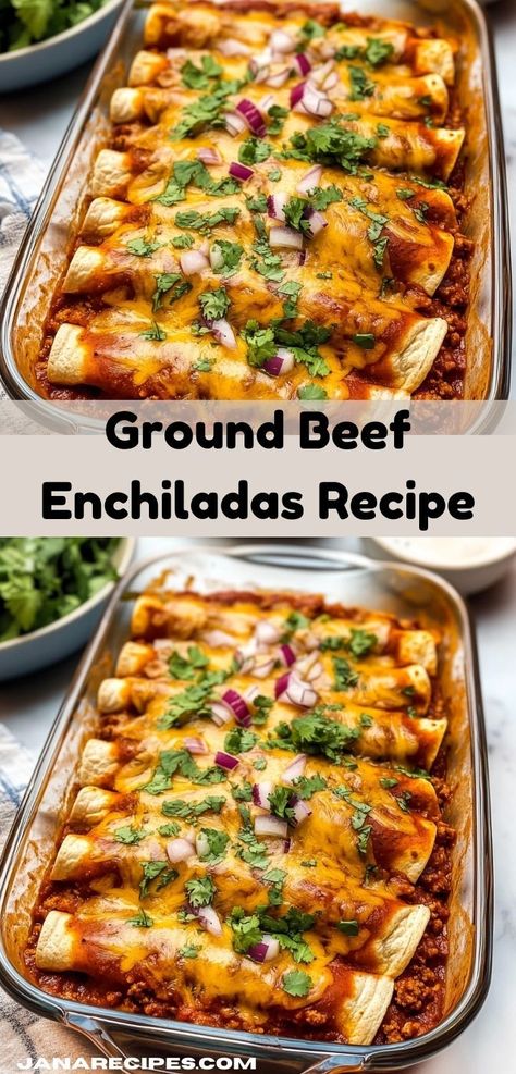 Need enchiladas? This Ground Beef Enchiladas recipe is one of the simplest ground beef recipes for dinner. A perfect choice for dinner recipes for family, it combines classic enchilada flavors with easy preparation. Dinner Tonight Easy, Beef Enchiladas Recipe, Red Sauce Recipe, Beef Enchilada Recipe, Ground Beef Enchiladas, Beef Enchilada, Healthy Ground Beef, Dinner Choices, Healthy Beef