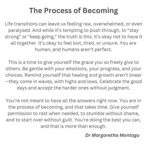 - The Process of Becoming It's okay not to have all the answers right now. Give yourself permission to rest and fully recharge your batteries during the holidays (if you have some time off.) Permission To Rest, Give Yourself Permission, Life Transitions, Be Gentle With Yourself, Feeling Lost, It's Okay, Keep Going, Its Okay, The Process