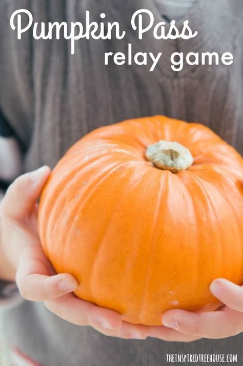 Kindergarten Fall Games, Halloween Relay Race Ideas, Halloween Gym Games, Fun Indoor Games For Kids, Race For Kids, Harvest Party Games, Kids Relay Races, Relay Games For Kids, Pie Pumpkins