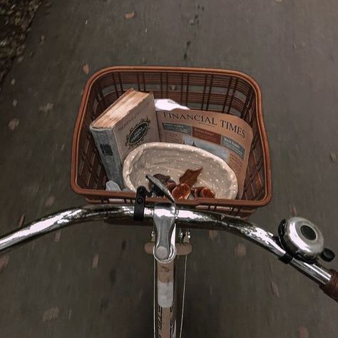 basket bicycle dark aesthetic inspo bike book reading Basket Aesthetic, Bicycle Aesthetic, Bike With Basket, Bicycle Basket, Bike Basket, Book Reading, Slice Of Life, Fall Vibes, Dark Aesthetic