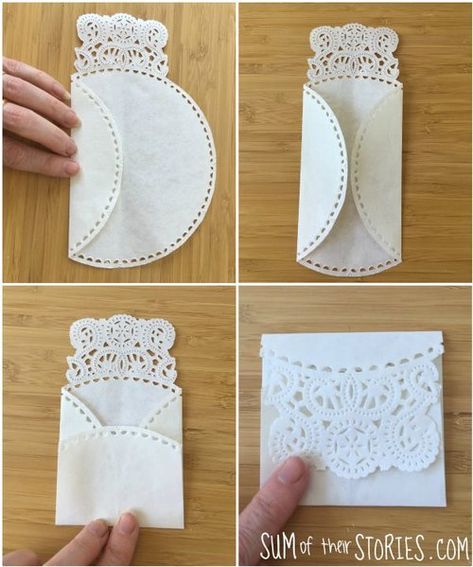 Doily Envelopes Diy, Diy Paper Doilies, Doily Cards Handmade, Paper Doily Crafts Diy, Crafts With Paper Doilies, Paper Doily Crafts Christmas, Paper Doilies Crafts, Paper Doilies Wedding, Paper Doily Crafts