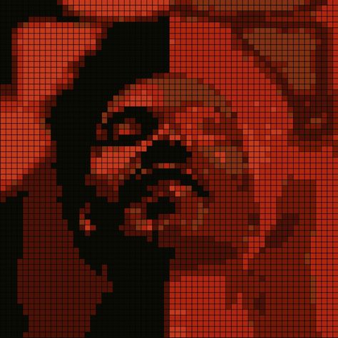 The Weeknd Embroidery, The Weeknd Alpha Pattern, Album Covers Pixel Art, Pixel Art Album Cover, Album Cover Pixel Art, Cool Album Covers, Pixel Art Templates, Pixel Drawing, Pixel Art Grid