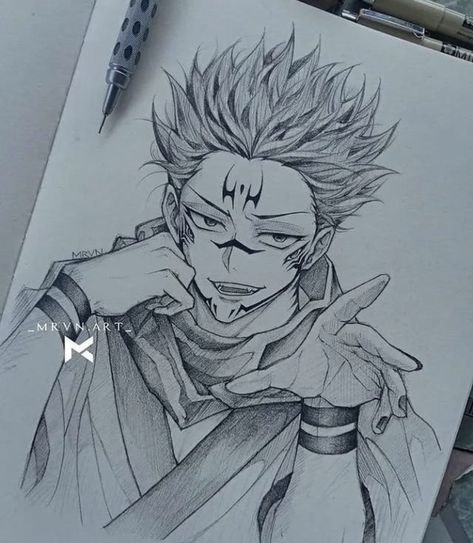 Jjk Characters Sketch, Sukuna Sketch Pencil, Sukuna Drawing Art, Sukuna Drawing Sketch, Sukuna Sketch, Sukuna Drawing, Animation Drawing Sketches, Naruto Sketch Drawing, Pencil Sketch Images