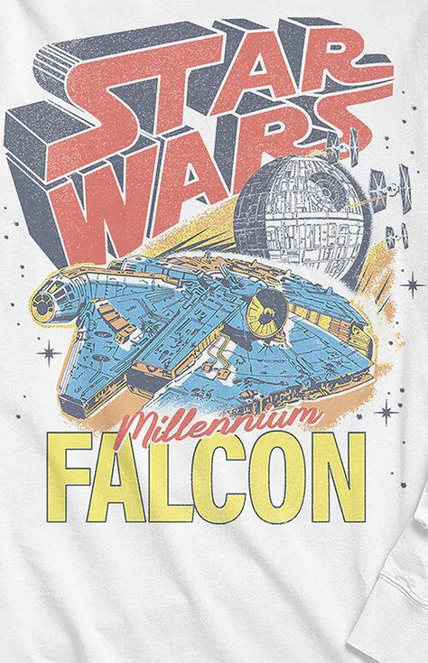 Star Wars Vintage Millennium T-Shirt Disney Tshirt, Star Wars Graphic Design, Starwars Graphic, 80s Star Wars, Women Tshirt Design, Vintage Star Wars Shirt, Star Wars Tee Shirts, Vintage Star Wars Tshirt, Funky Tees