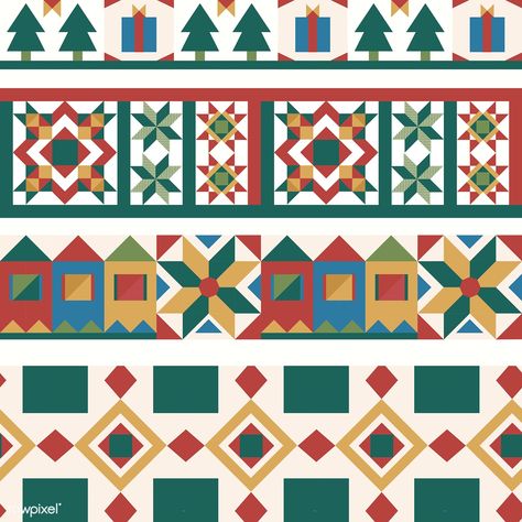 Colorful Christmas tiles geometrical design vector | free image by rawpixel.com / busbus Christmas Tiles, Merry Christmas Background, Geometrical Design, Free Vector Illustration, Colorful Christmas, Image Fun, Graphic Design Resources, Christmas Illustration, Christmas Vectors