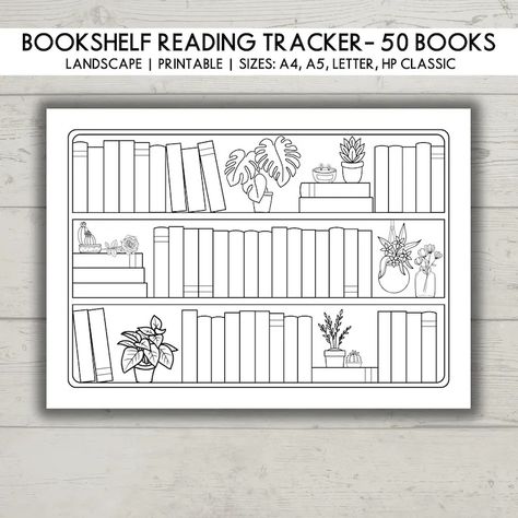 Bookshelf Reading Tracker Printable Landscape, Reading Planner, Reading Challenge Bookshelf 50 Books Reading Log A4 A5 Letter - Etsy Netherlands Bookcase Quilts, Reading Tracker Printable, Books Tbr, Reading Planner, Reading Tracker, Reading Log, Tracker Printable, Reading Challenge, Books Reading