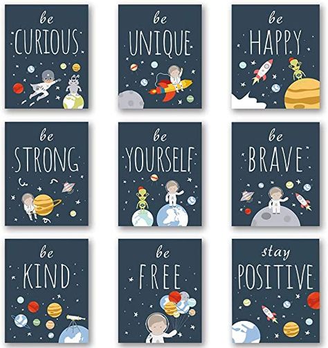 Outer Space Room, Space Theme Classroom, Outer Space Art, Outer Space Planets, Space Classroom, Planet Art, Space Themed Bedroom, Be Curious, Quote Canvas