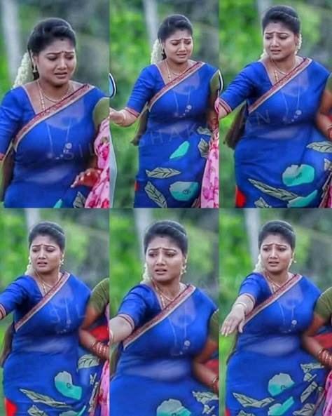 Priyanka Nalkari Saree, Priyanka Nalkari, Nivedha Thomas, Trisha Actress, Tamil Serial, Curvy Women Dresses, Grey Saree, Serial Actress, Arabian Beauty Women