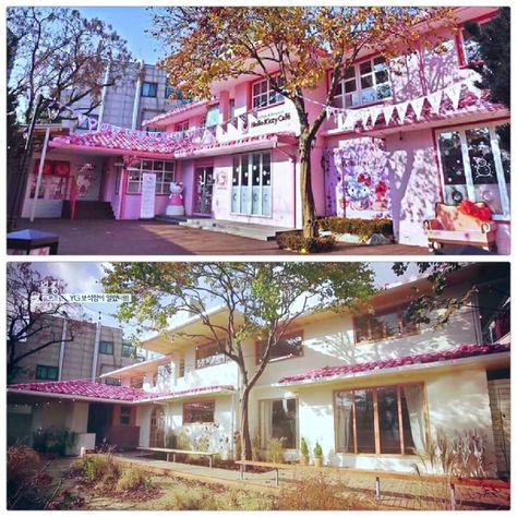 BLACKPINK House – The Korean Lass Bp House, Blackpink House, Rose House, Cedar Homes, Pink Door, Cafe House, Black House Exterior, Zebra Stripes, Pink Houses