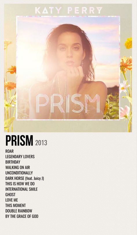 minimal poster of the album prism by katy perry Katy Perry Albums, Katy Perry Music, Katy Perry Wallpaper, Tv Covers, Juicy J, Music Poster Ideas, Celebrity Music, Minimal Poster, Music Aesthetic