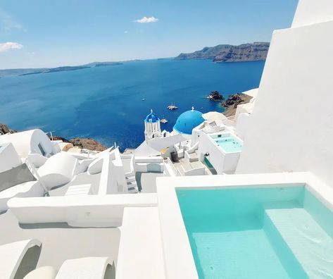 Santorini blue, caldera views, private pool - Cycladic houses (Greece) for Rent in Oia, Greece - Airbnb Greece House, Oia Greece, Santorini Blue, Cave House, Santorini Greece, Greece Travel, Private Pool, Santorini, Beach House