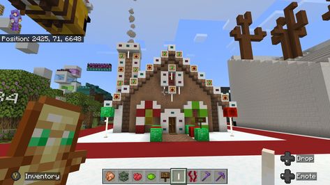 Santas workshop/ Gingerbread House. My sister and I made it for our server! Minecraft Builds, I Made It, My Sister, Gingerbread House, Made It, Gingerbread, Minecraft