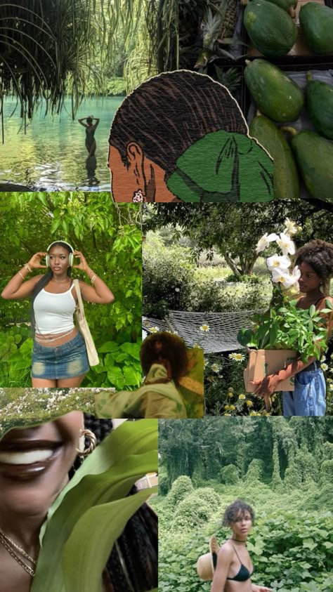 Earthy Baddie Aesthetic, Earthy Fairy Aesthetic, Earthcore Aesthetic, Earthy Baddie, Earthy Collage, Earthy Core, Black Femininity Aesthetic, Femininity Aesthetic, Looks Hippie