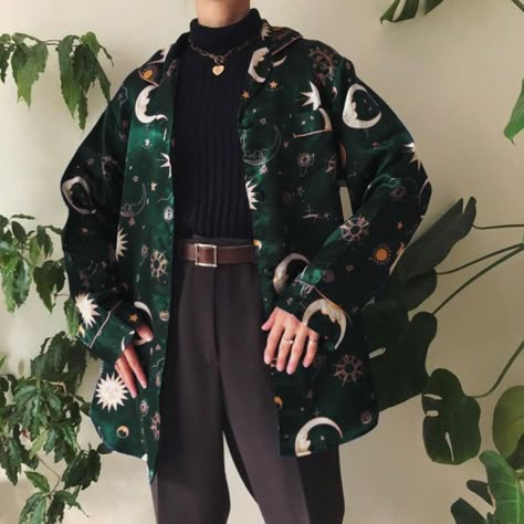 b5a1fc2085986034e448d2ccc5bb9703desc50428160ri Vintage Printed Color Long Sleeve Shirt, Printed Long Sleeve Shirt, Floral Goth, Chic Outerwear, Swaggy Outfits, Character Outfits, Mode Inspiration, Look Cool, Fashion Tops