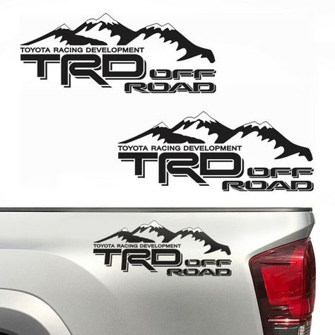 Perfect for any car, truck, boat, airplane, skateboard, glass, mug, laptop, or pretty much anything else you can stick it to. It’s made of high quality Oracal 651 vinyl, it’s Waterproof and UV resistant 6 years outdoor, all-weather resistant.  Visit my page for many other decals. Toyota Racing Development, Toyota Accessories, Tailgate Wraps, Tacoma Truck, Road Mountain, Truck Decals, Sticker Decals, 4x4 Trucks, Toyota Cars