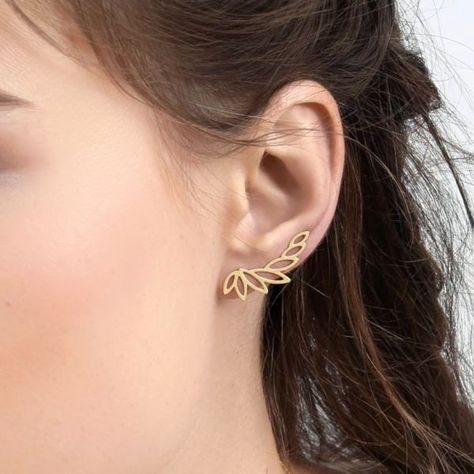 Fake Gauge Earrings, Crystal Statement Earrings, Ear Climbers Earrings, Ear Climber, Gold Jewelry Sets, Fancy Earrings, Ear Climbers, Plugs Earrings, Classy Jewelry