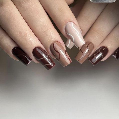 Ombre Chrome Nails, Brown Acrylic Nails, Nail Designs Ideas, Beauty Hacks Nails, Hello Nails, Brown Acrylic, Diva Nails, Spring Nail Designs, Ombre Acrylic Nails