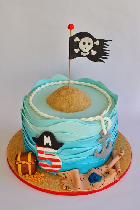 Santiago Pirate Birthday Party, Ship Cake Ideas, Pirate Theme Cake, Cake Ideas For Boys, Pirate Cakes, Pirate Birthday Cake, Pirate Ship Cakes, Ship Cake, 4de Verjaardag