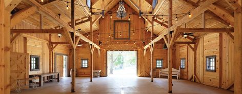 Sand Creek Post And Beam, Metal Shop Building, Post And Beam Construction, Post And Beam Barn, Barn Interior, Party Barn, Shop Buildings, Wood Building, Barn Design