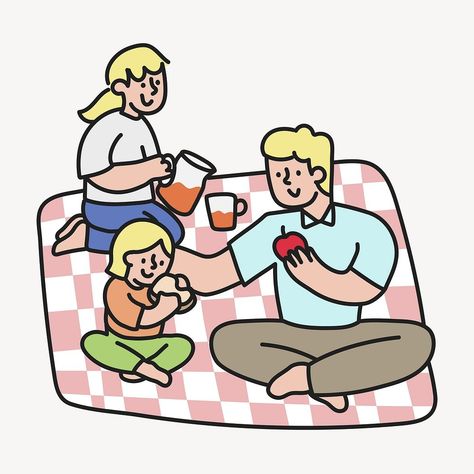 Picnic Cartoon, Family Clipart, Family Images, Family Picnic, Illustration Character, Children Images, Leisure Activities, Download Free Images, Cartoon Illustration