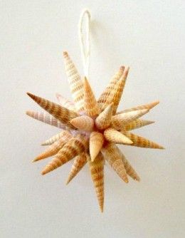 How to Make Seashell Christmas Ornaments Star Sea, Seashell Christmas Ornaments, Moravian Star, Beach Christmas Ornaments, Art Coquillage, Seashell Projects, Shells Diy, Beachy Christmas, Nautical Christmas