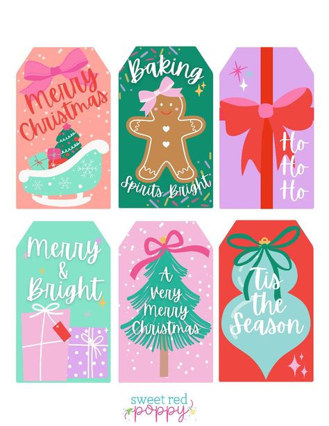 Christmas Tags Printable Free Templates, Christmas Gift Exchange Ideas, Gift Exchange Ideas, Scrapbook Printables Free, Merry Christmas Tags, Christmas Card Illustration, Goodie Bags For Kids, Idee Cricut, Christmas Cards Kids