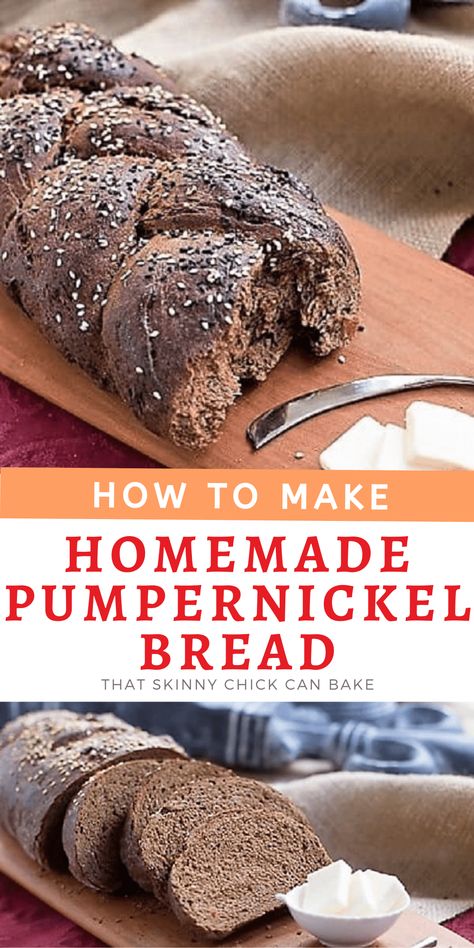 Pumpernickel Bread - How to Make a classic pumpernickel loaf! Braid it for a fun eating experience, pulling off warm chunks of bread and smearing them with cool, creamy butter! Diy Pumpernickel Bread, Vegan Pumpernickel Bread Recipe, Pumpernickel Bread Bowl Recipe, Pumpernickel Rye Bread, Bread Machine Pumpernickel Bread Recipe, Pumpernickel Bread Recipe Easy, Homemade Pumpernickel Bread Recipe, Pumpernickel Bread Recipe Dutch Oven, How To Make Pumpernickel Bread