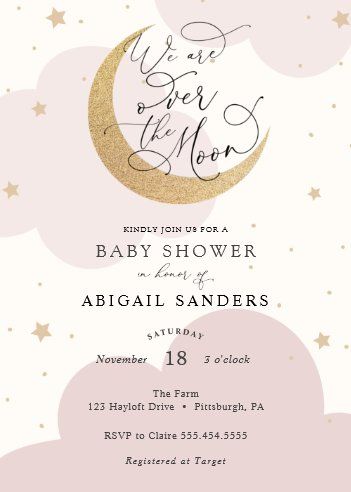 Pink And Blue Baby Shower, Girl Baby Shower Invitations, Blue Baby Shower Invitations, Gender Neutral Baby Shower Invitations, Moon Baby Shower, Watercolor Baby Shower, Pink Baby Shower Invitations, Baby Shower Invitation Cards, Blue Baby Shower