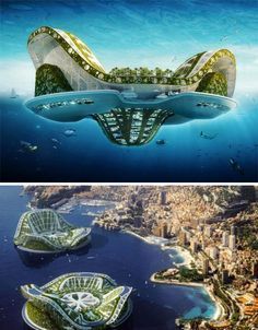 Floating Cities, Vincent Callebaut, Floating Architecture, Future Buildings, Eco City, Floating City, Green Architecture, Fantasy City, Futuristic Art