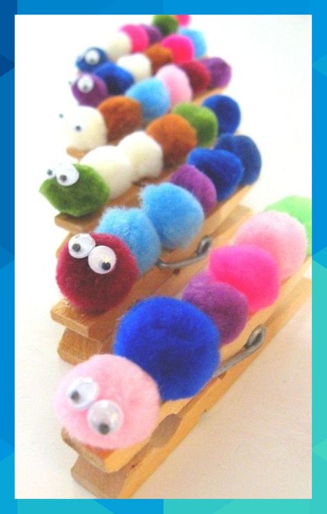 Clothes Pegs, Summer Crafts For Kids, Pom Pom Crafts, Crafts For Kids To Make, Fun Craft, Felt Ball, Summer Crafts, Toddler Crafts, Crafts To Do