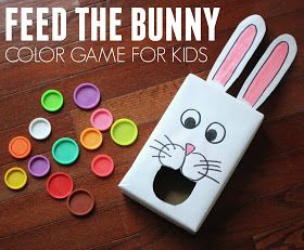 Toddler Approved!: Cereal Box Feed the Bunny Color Game for Kids Easter Activities For Toddlers, Easter Crafts For Toddlers, Rabbit Crafts, Fun Easter Crafts, Easter Preschool, Easter Activities For Kids, Easter Bunny Crafts, Cheap Crafts, Toddler Easter