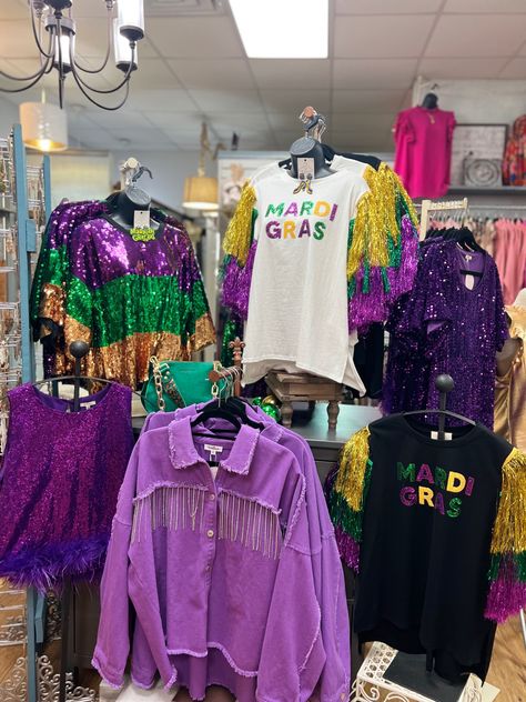 Mardi gras tops, jackets, dresses, earrings Mardi Gras Jacket Diy, Mardi Gras Outfits Diy, Marty Gras Outfit, Mardi Gras Jean Jacket Painted, Mardi Gras Jeans, Pot Roast Recipes Crockpot, Diy Mardi Gras Outfit, Cute Mardi Gras Outfit, Roast Recipes Crockpot