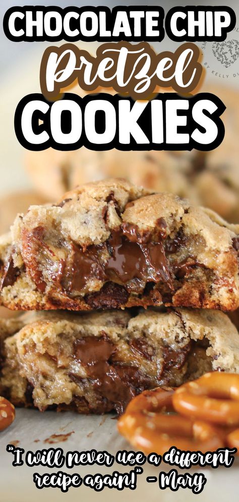 Chocolate Chip Pretzel Cookies, Chocolate Pretzel Cookies, Chocolate Chip Pretzel, Easiest Cookies, Small Batch Chocolate Chip Cookies, Pretzel Cookies, Chocolate Chip Cookies Ingredients, Best Cookies Ever, Chewy Cookies