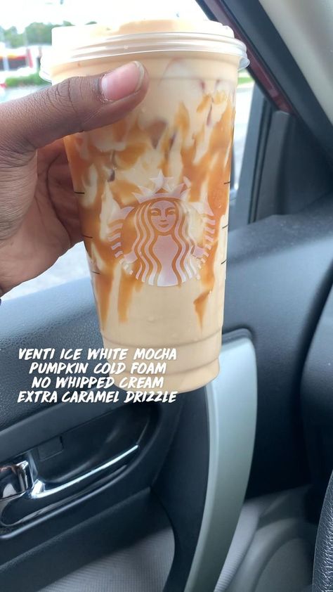 Starbucks Drinks White Mocha, Pumpkin White Mocha, Pumpkin Drinks Starbucks, Starbucks Drinks Iced, Recipes Starbucks Drinks, Starbucks Fall Drinks, Starbucks Drink Menu, Best Starbucks Drinks, Starbucks Secret Menu Recipes