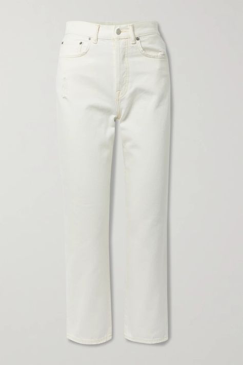 ACNE STUDIOS + NET SUSTAIN cropped distressed organic high-rise straight-leg jeans Leg Acne, Basic Dressing, Acne Studios Jeans, Acne Shop, The Cream, Ankle Jeans, Neutral Tones, Net A Porter, Women Collection