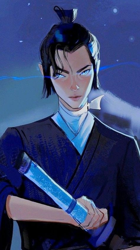 Blue Samurai, Martial Arts Manga, Champions League Of Legends, Samurai Art, Blue Eyed, Blue Eye, Blue Aesthetic, An Anime, Anime Fanart