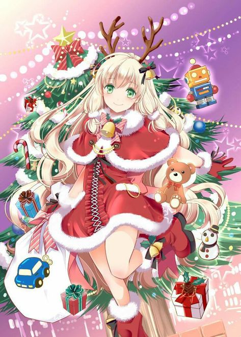 Merry Christmas Anime Art, Merry Christmas Anime, New Year Anime, App Drawings, Christmas Anime, App Anime, Mei Mei, Anime Christmas, Emo Goth